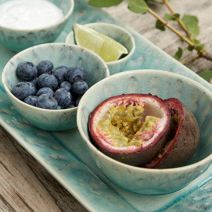 6 x Bowl de Fruta Madeira 12 cm Blue