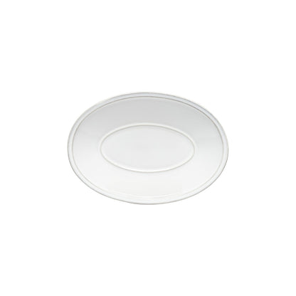 Plato Ovalado Friso 20 cm Blanco