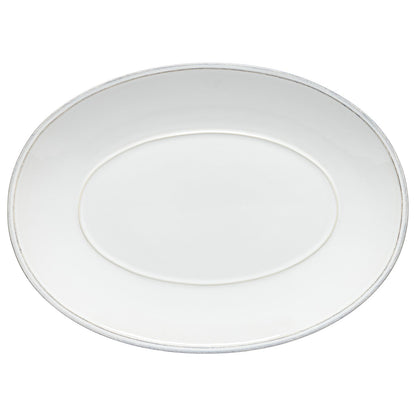 Plato Ovalado Friso 40 cm Blanco