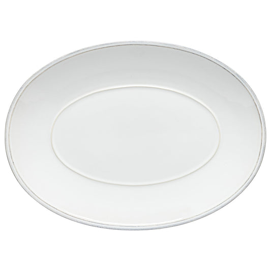 Plato Ovalado Friso 40 cm Blanco