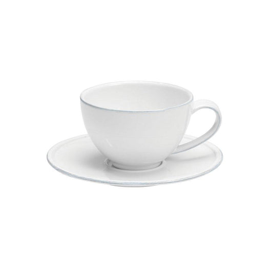 Taza de Té con Plato Friso 260 cc Blanco