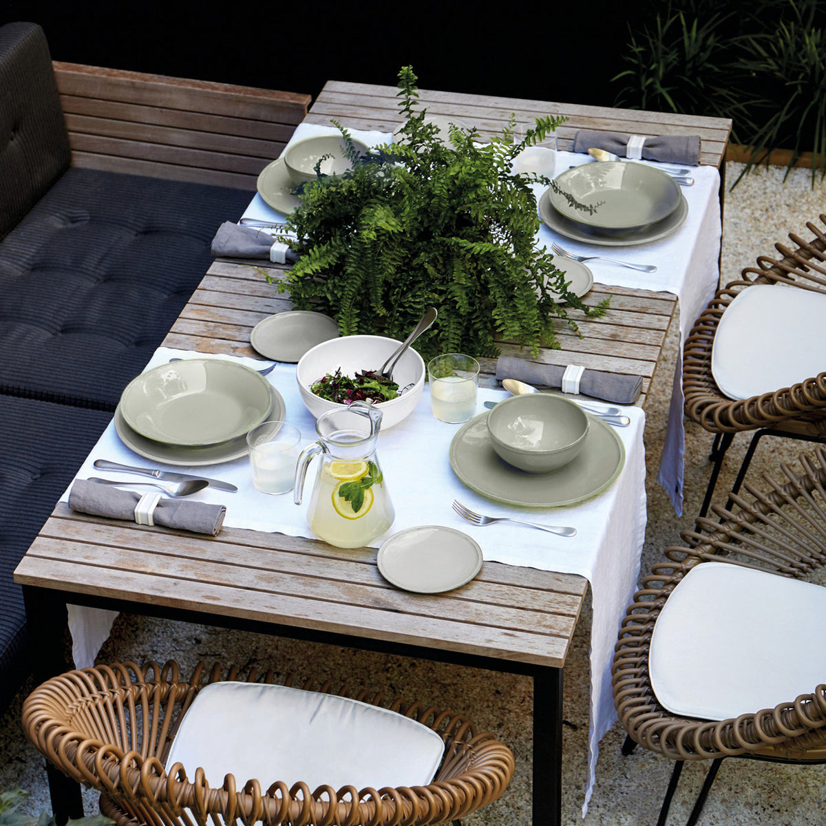 6 Platos de Pan Friso Gris 16 cm