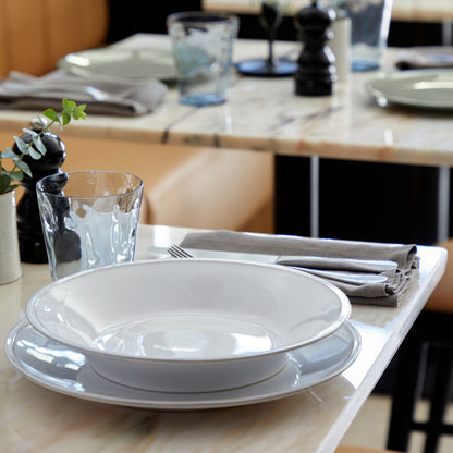 6 Platos Friso 28 cm Blanco