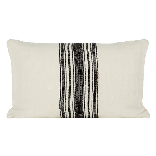 Funda Cojín Lino Amiens Marfil/Negro 40x60 cm