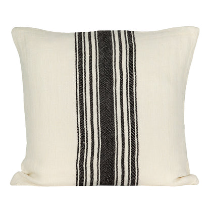 Funda Cojín Lino Amiens Marfil/Negro 65x65 cm