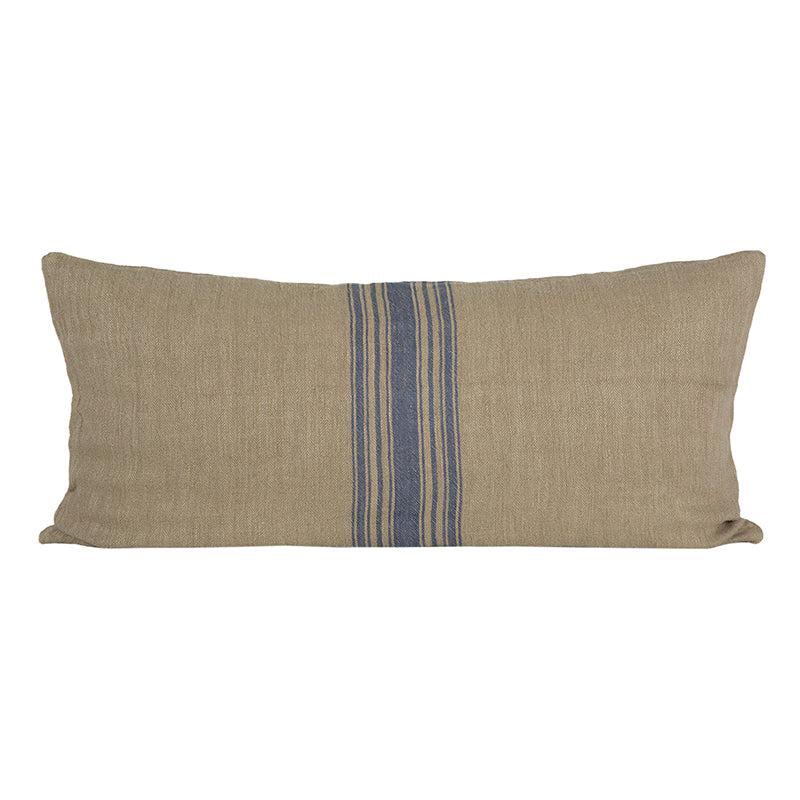 Funda Cojín Lino Amiens Natural/Blue 55x110 cm