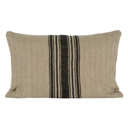 Funda Cojín Lino Amiens Natural/Negro 40x60 cm