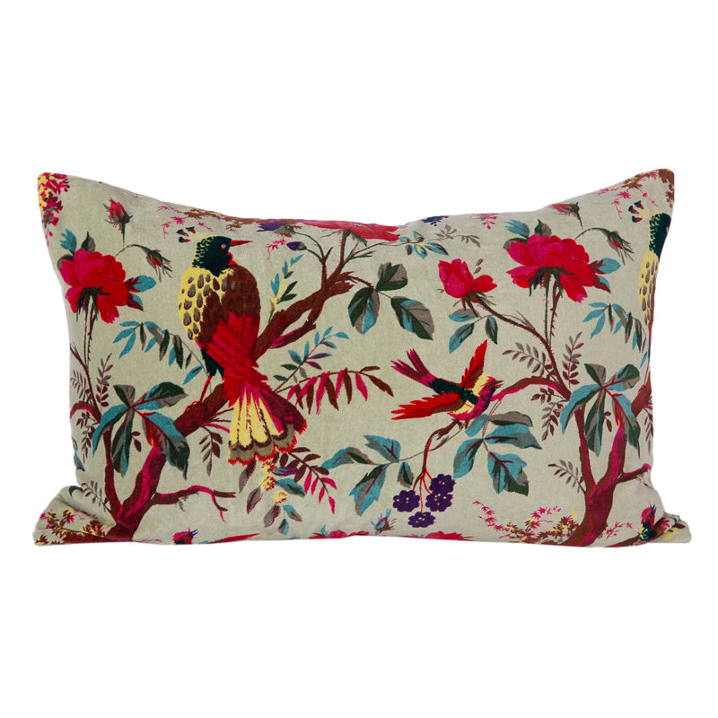 Funda Cojin Velvet Birdy Celadon 40x60 cm