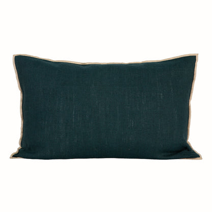 Funda Cojín Lino Chennai Bleu de prusse 40x60 cm