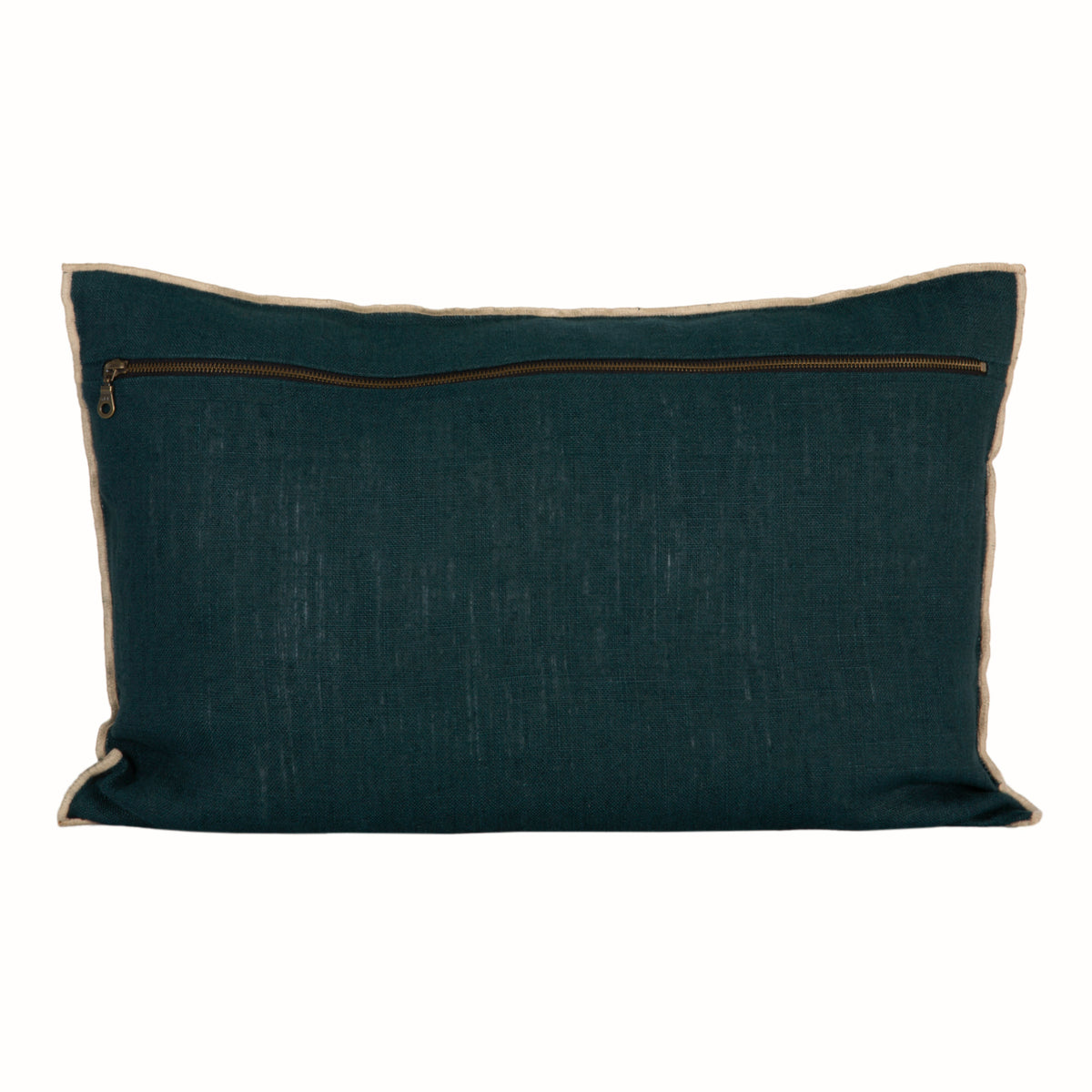 Funda Cojín Lino Chennai Bleu de prusse 40x60 cm