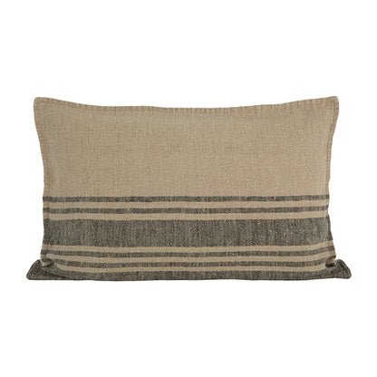 Funda Cojín Lino Cergy Natural/Negro 40x60 cm