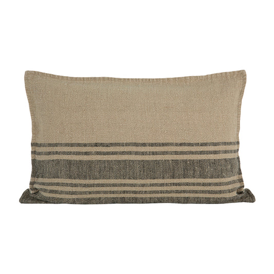 Funda Cojín Lino Cergy Natural/Negro 40x60 cm
