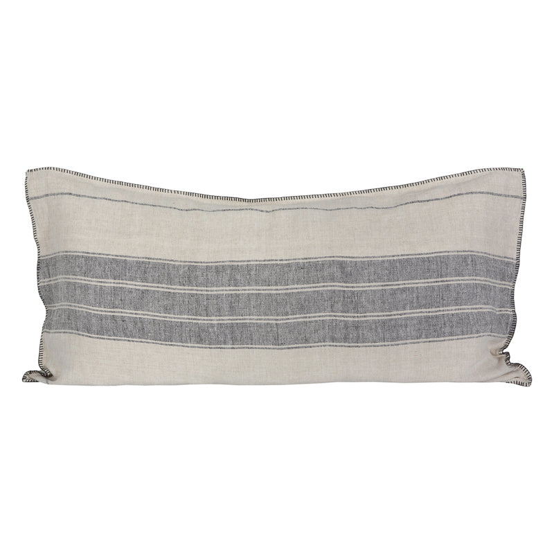 Funda Cojín Córcega Natural/ Negro 55x110 cm