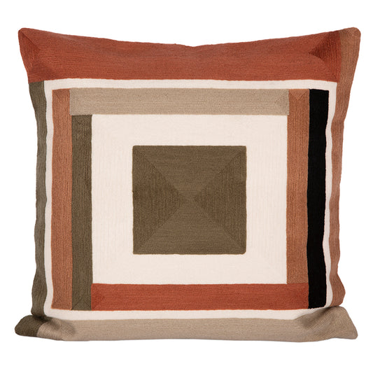 Funda Cojín Bordado Manille Kaki 45x45 cm
