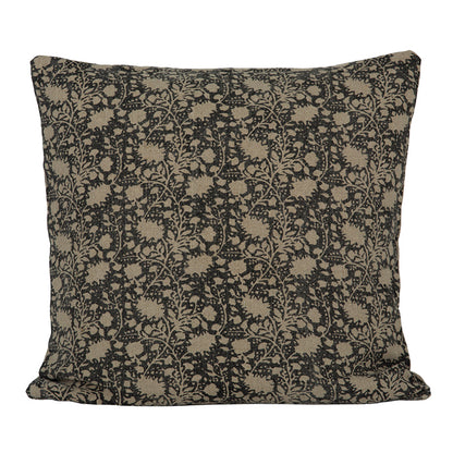 Funda Cojín Lino Nimes Natural/Negro 65x65 cm