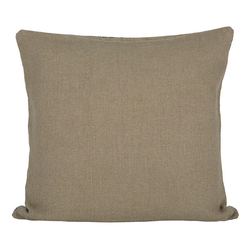 Funda Cojín Lino Nimes Natural/Negro 65x65 cm
