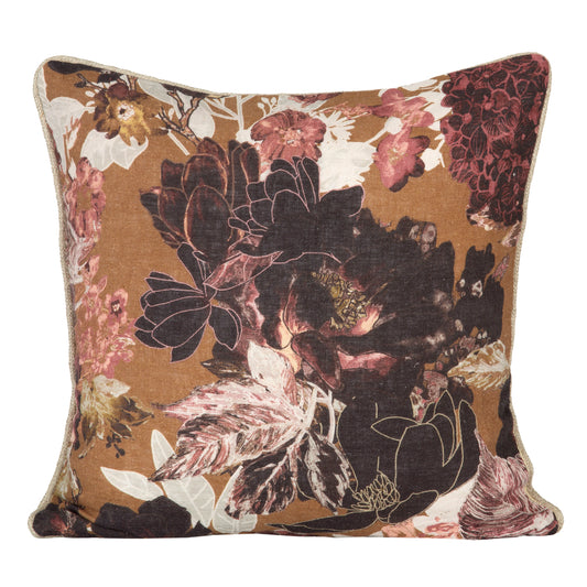 Funda Cojin Lino Estampado Sienne Gold 45x45 cm