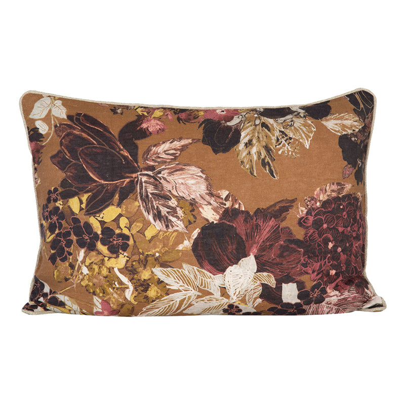 Funda Cojín Lino Estampado Sienne Gold 50x70 cm