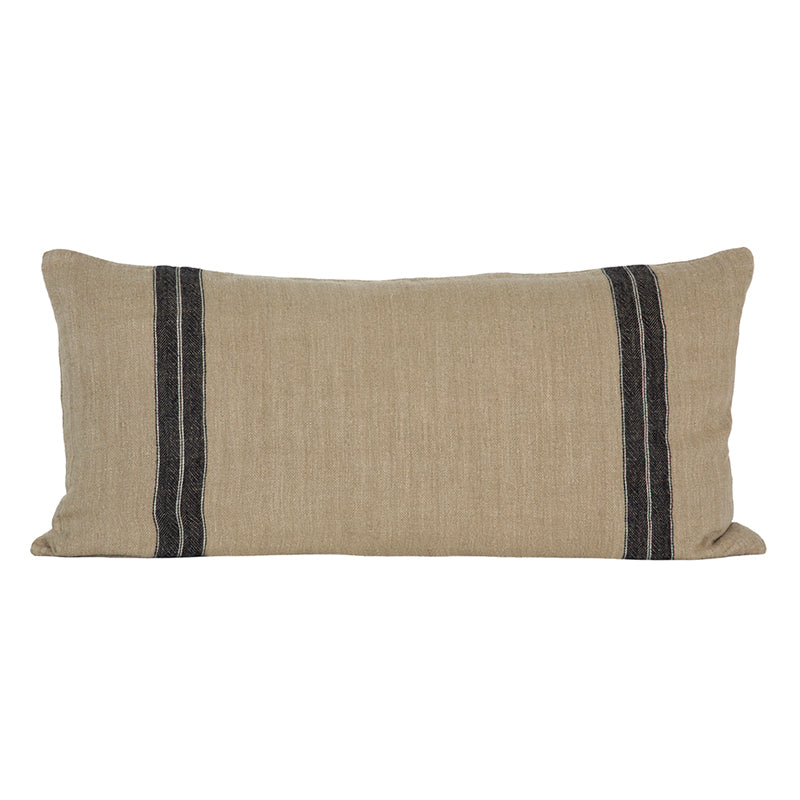 Funda Cojín Lino Sarthe Natural/Blue/Marfil 55x110 cm