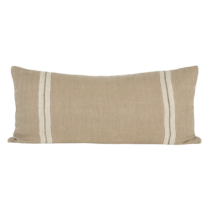 Funda Cojín Lino Sarthe Natural/Marfil 55x110 cm