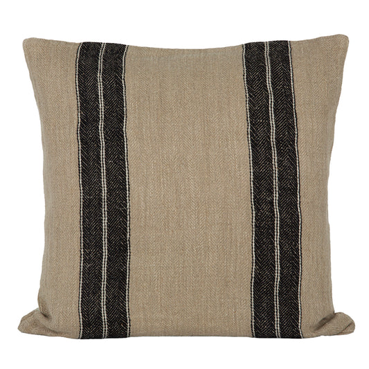Funda Cojín Lino Sarthe Natural/Negro/Marfil 50x50 cm