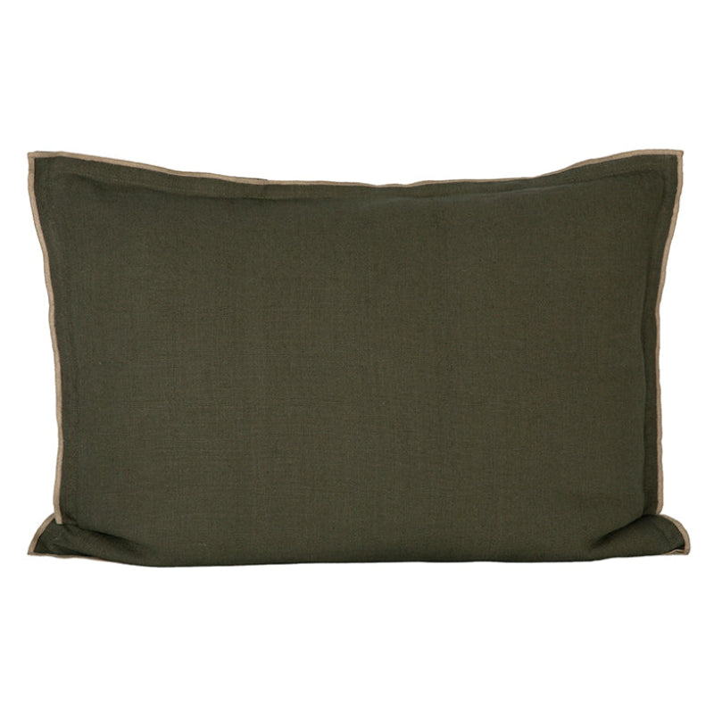 Funda Cojín Lino Seoni Kaki 50x70 cm