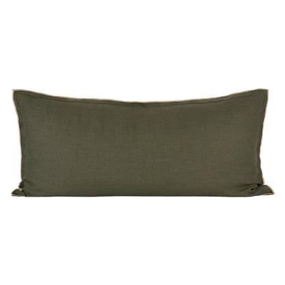 Funda Cojín Lino Seoni Kaki 55x110 cm