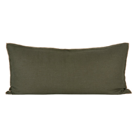 Funda Cojín Lino Seoni Kaki 55x110 cm