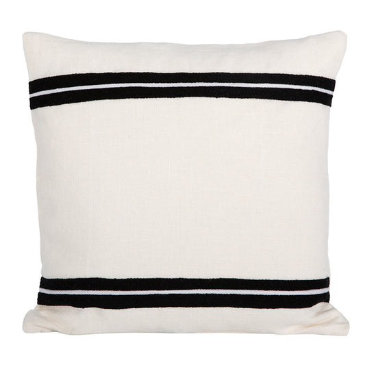 Funda Cojín Lino Bordado Skagen Blanc 45x45 cm