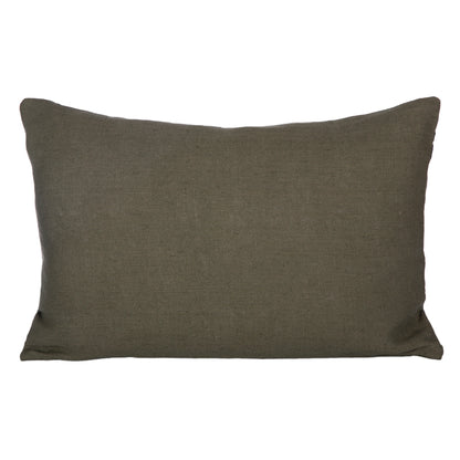 Funda Cojin Lino Bordado Skagen Kaki 40x60 cm