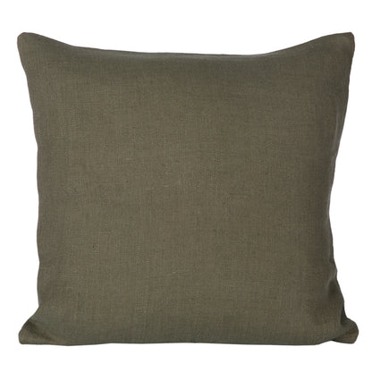 Funda Cojin Lino Bordado Skagen Kaki 45x45 cm