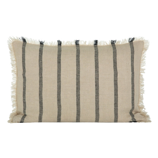 Funda Cojín Lino Somme Natural/Negro 40x60 cm