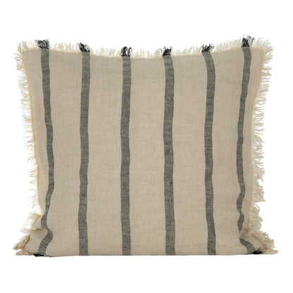 Funda Cojín Lino Somme Natural/Negro 45x45 cm