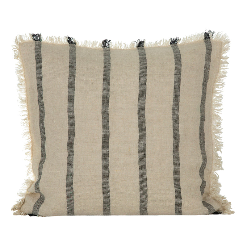 Funda Cojín Lino Somme Natural/Negro 65x65 cm