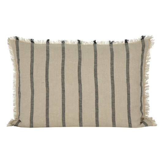 Funda Cojín Lino Somme Natural/Negro 50x70 cm