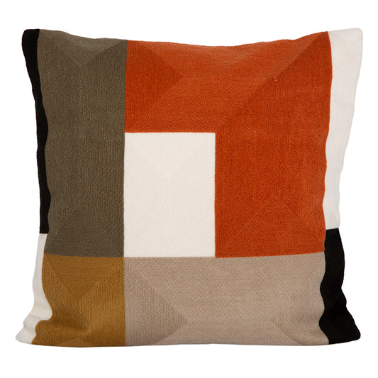 Funda Cojín Algodón Bordado Tamba Brick 45x45 cm