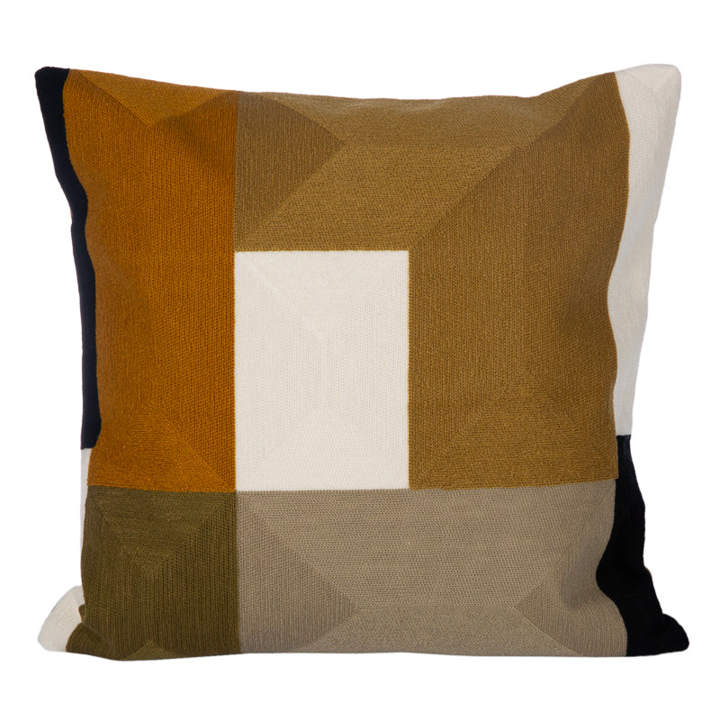 Funda Cojin Algodón Bordado Tamba Gold 45x45 cm