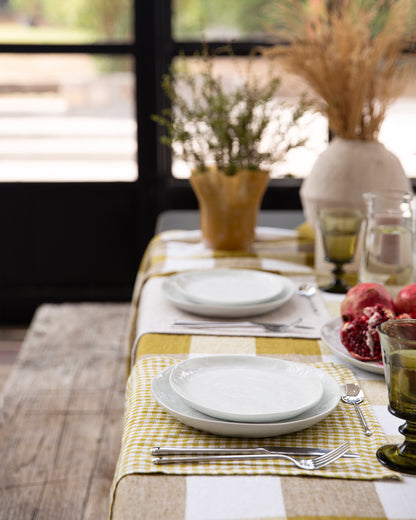 Loza Porcelino Blanco Ovalado Set de 4 Platos Principal 28 cm
