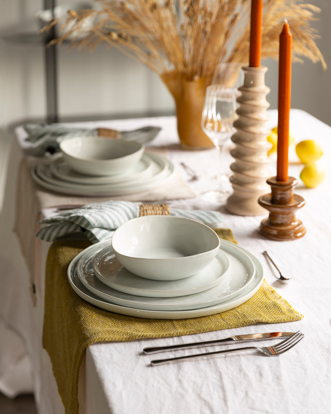 Loza Porcelino Blanco Ovalado Set de 4 Bowl de Sopa 17 cm