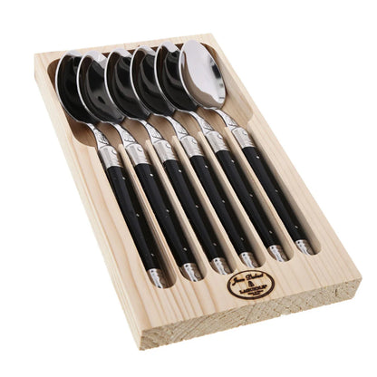 Laguiole Set 6 Cucharas de Café Negro Jean Dubost