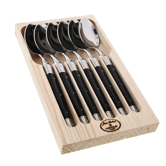 Laguiole Set 6 Cucharas de Café Negro Jean Dubost