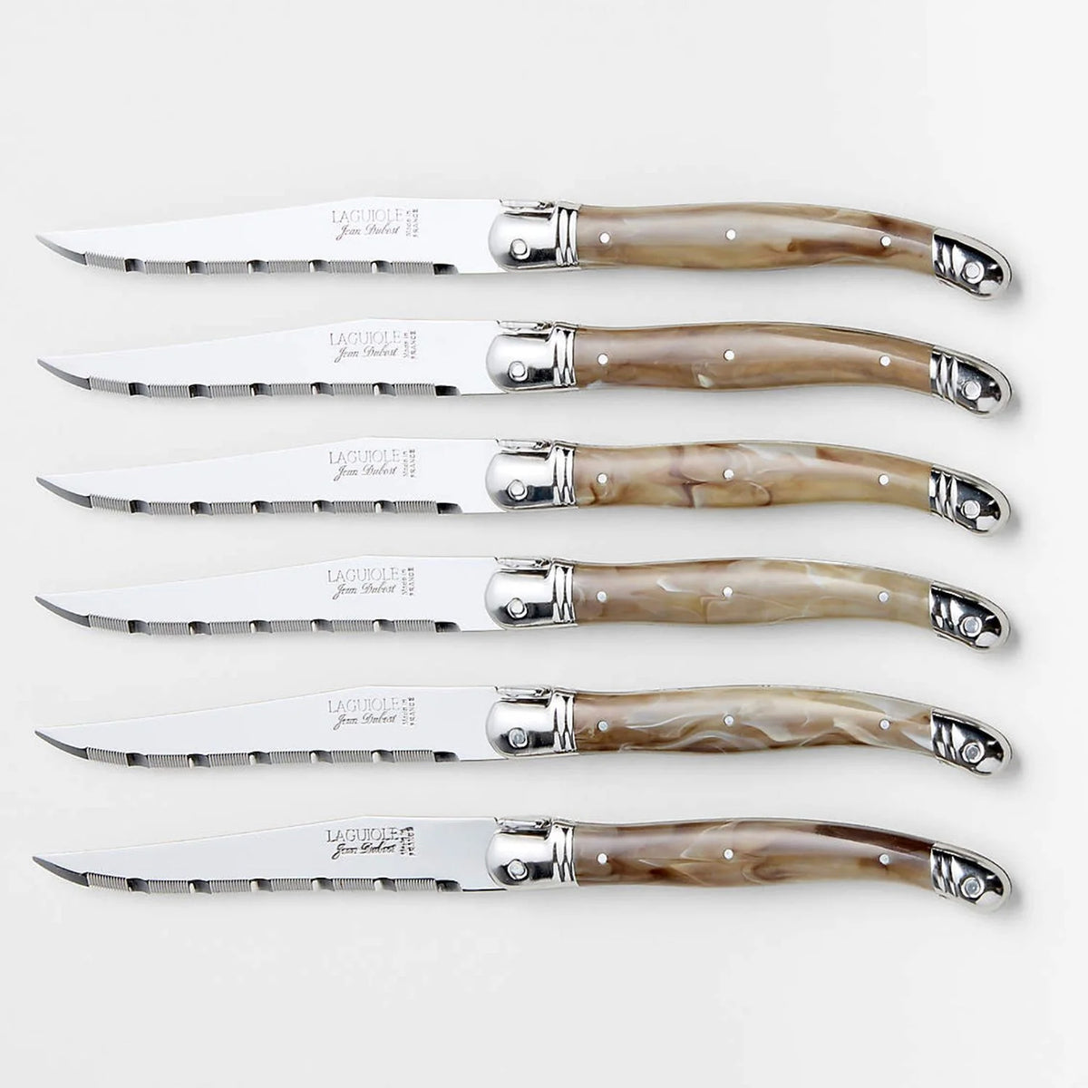 Laguiole Bloque 6 Cuchillos Dark Horn Jean Dubost