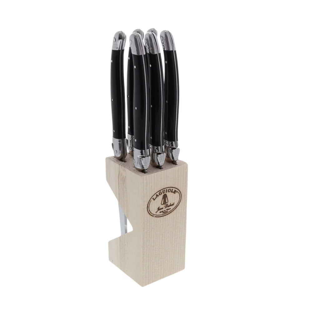 Laguiole Bloque 6 Cuchillos Negro Jean Dubost