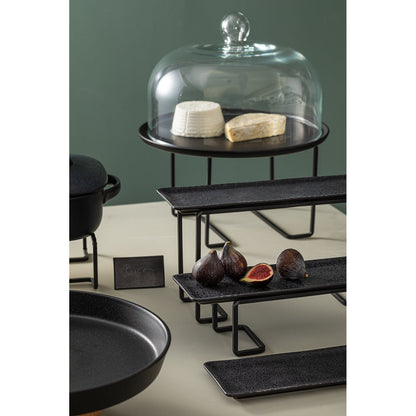 Pedestal Bajo Rectangular Negro 20x13 cm H8 cm