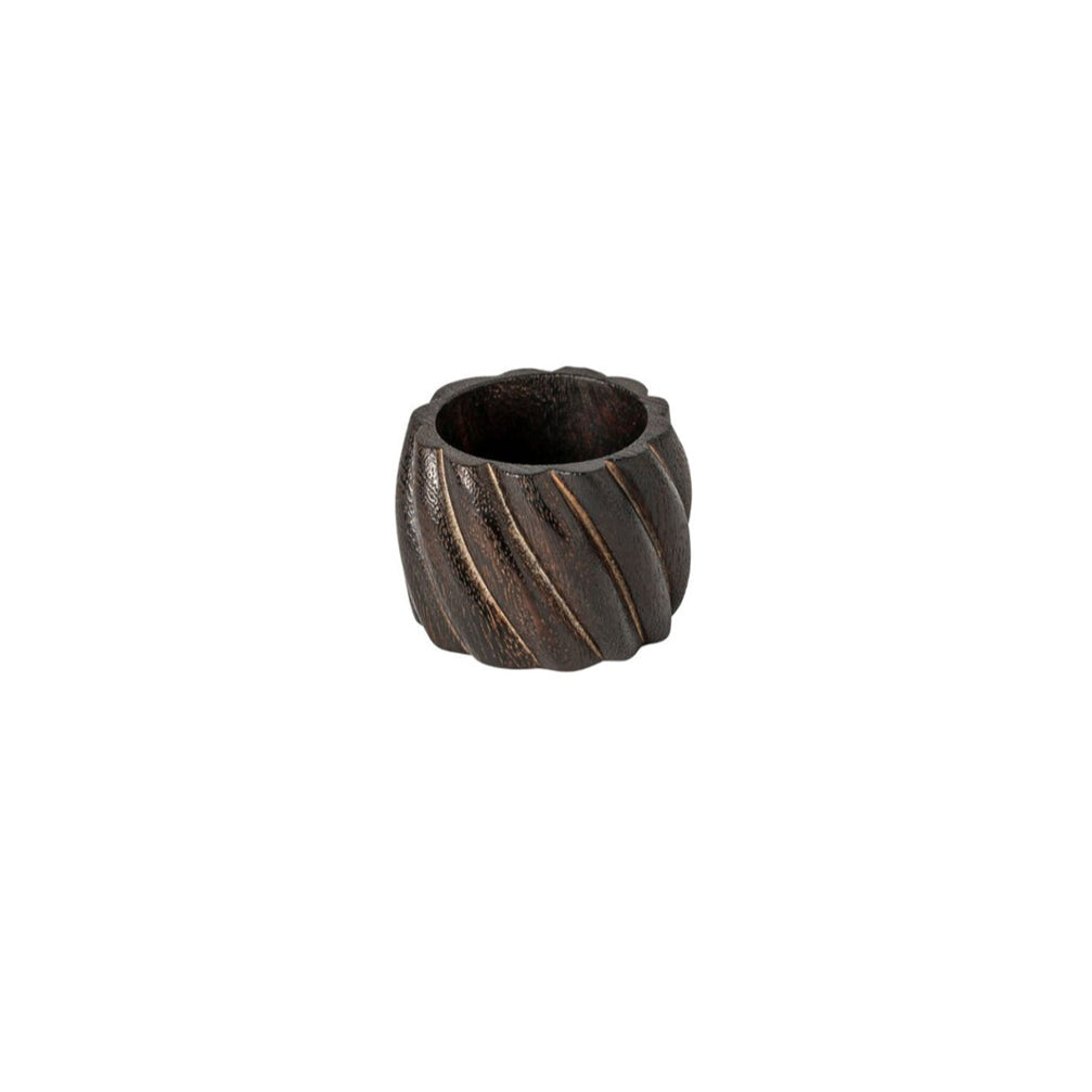 Set 4 Anillos para Servilleta Madera Oscura 