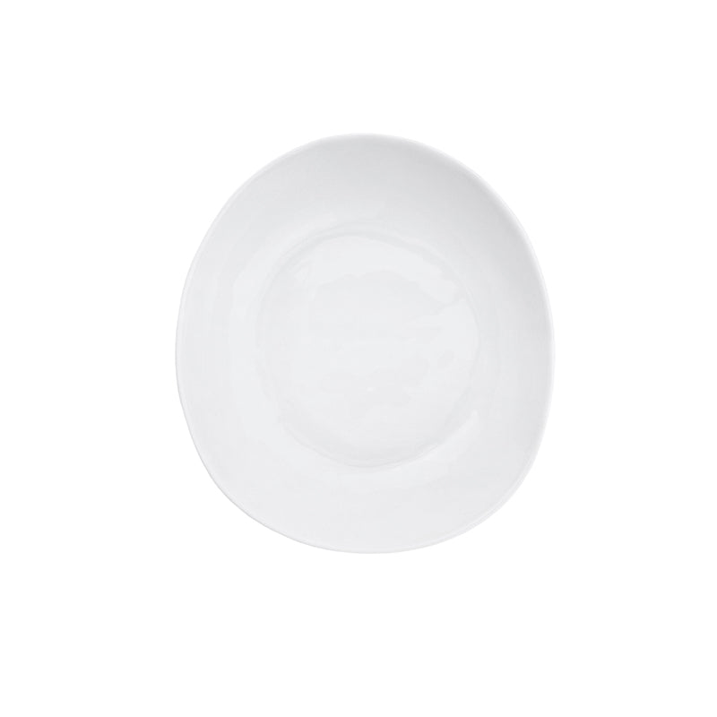 Loza Porcelino Blanco Ovalado Set de 4 Platos de  Postre 23 cm