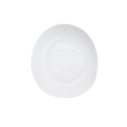 Loza Porcelino Blanco Ovalado Set de 4 Platos de  Postre 23 cm