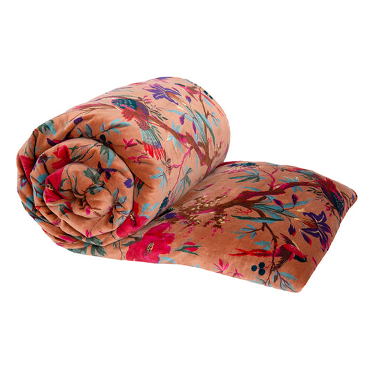 Funda Piecera Velvet Birdy Mocha 85x200 cm
