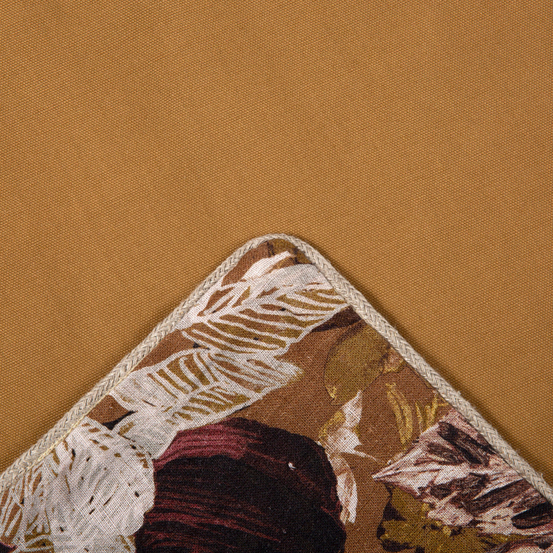 Funda Piecera Lino Estampada Sienne Gold 85x200 cm