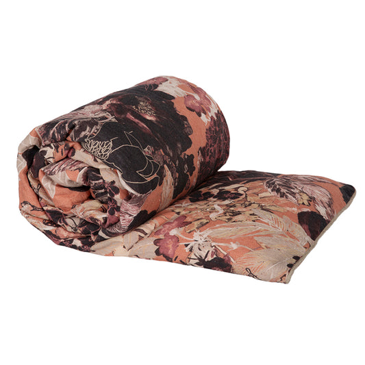 Funda Piecera Lino Estampada Sienne Mocaccino 85x200 cm